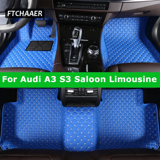 FTCHAAER Custom Car Floor Mats For Audi A3 S3 Saloon Limousine 2013-2023 Sedan Auto Carpets Foot Coche Accessorie