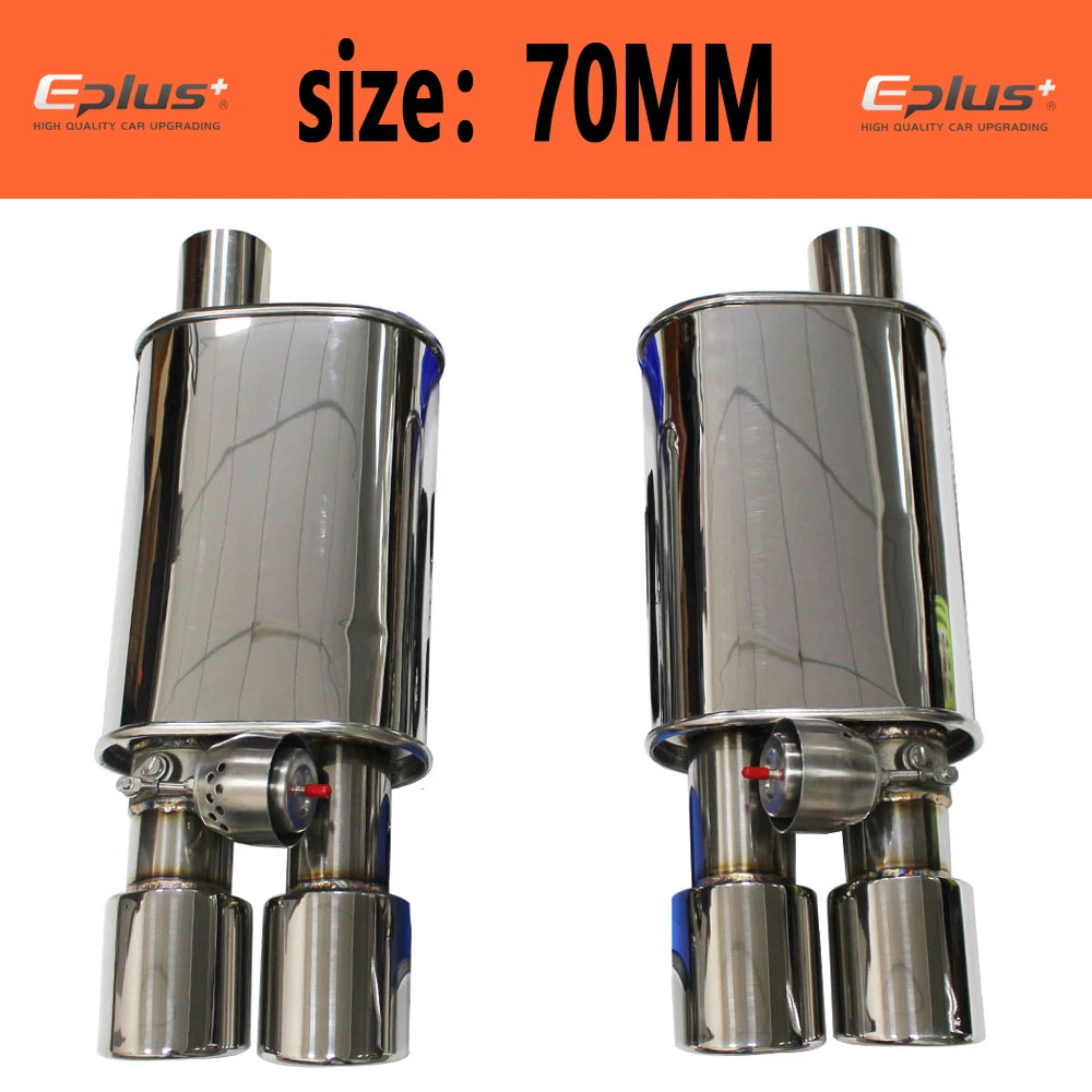 EPLUS 1 to 2pcs Car Exhaust System Vacuum Valve Control Exhaust Pipe Kit Variable Silencer Stainless Universal 51 63 76 MM