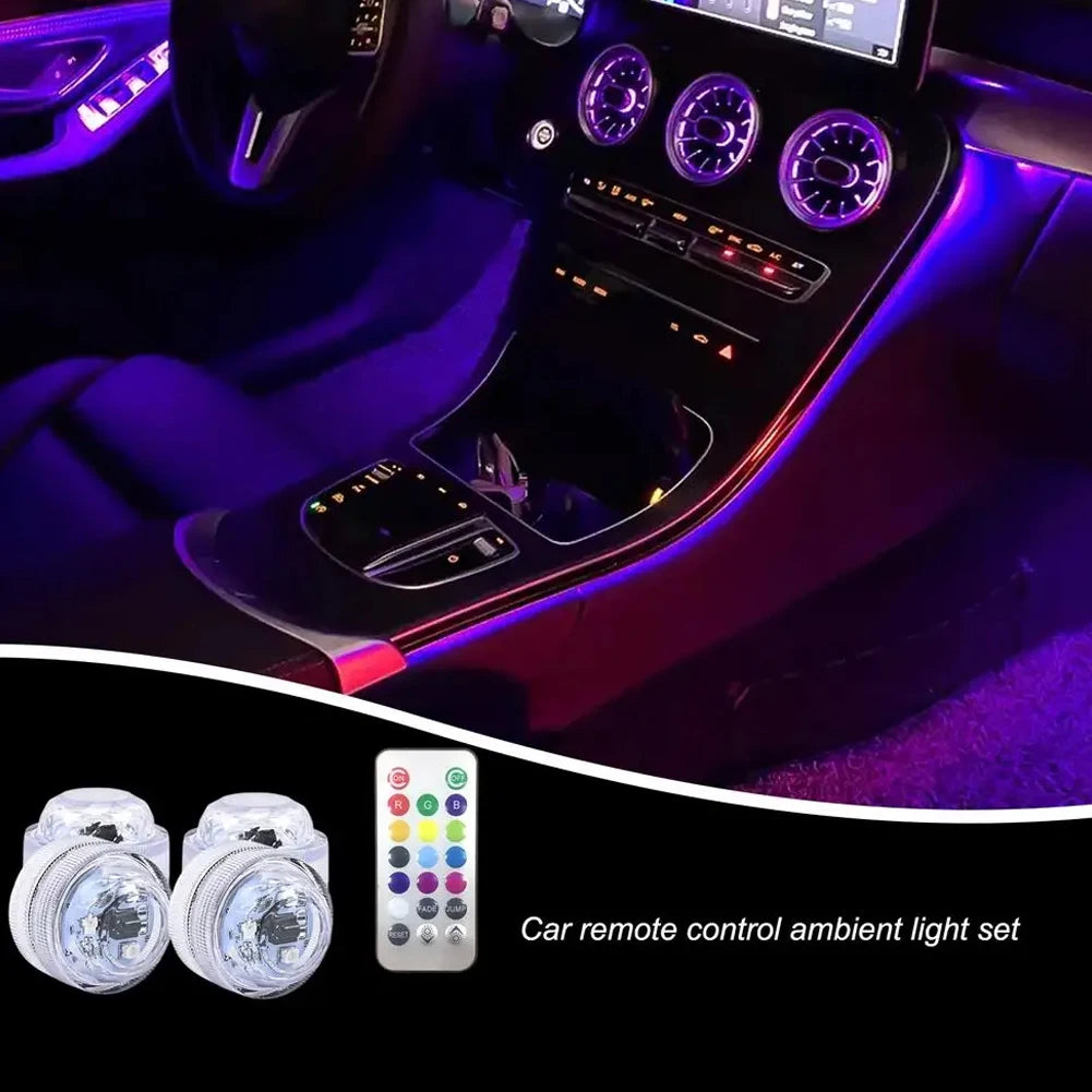 LED Car Interior Ambient Light Remote Control Decoration Auto Roof Foot Atmosphere Lamp Bicycle Tail Light Wireless Adhesive