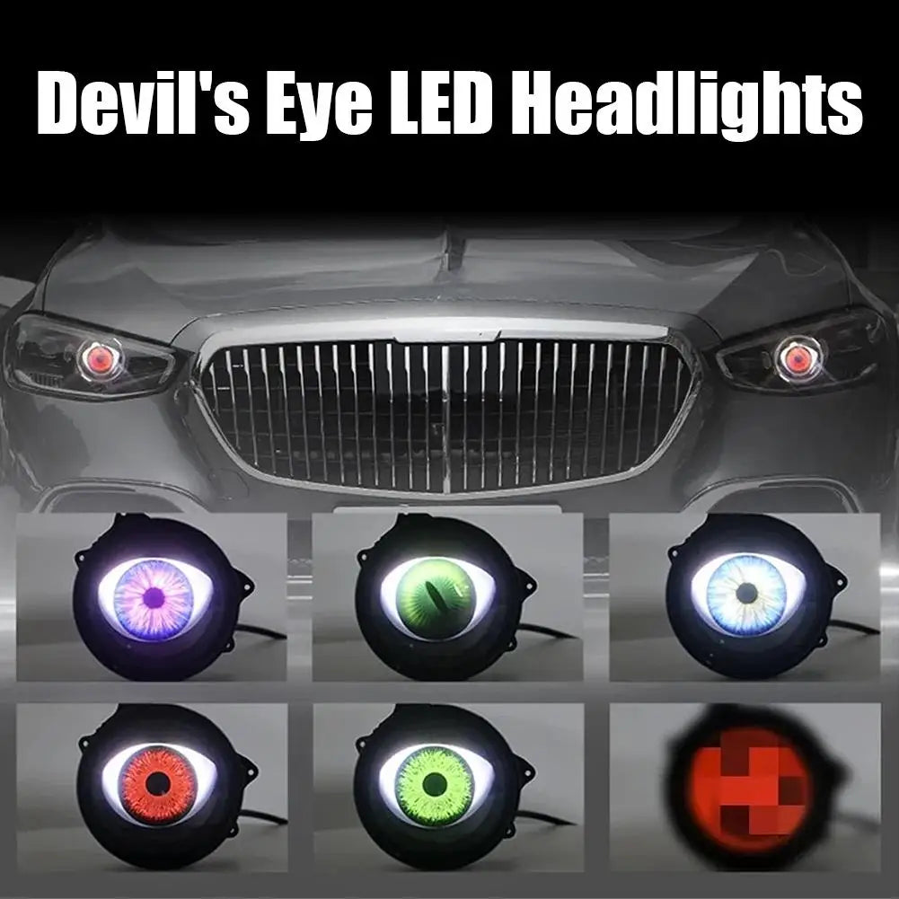 Car Devil  Eye LED Headlight 6 Low Light Modes Control The Atmosphere In The Car Universal Motorcycle Lens Headlight