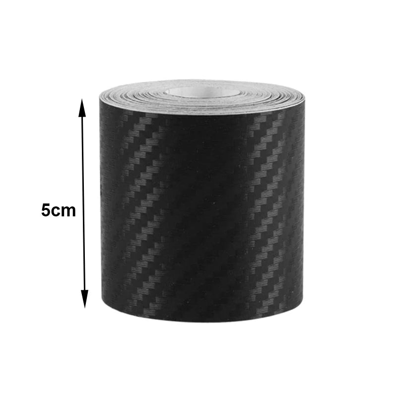 3D Nano Carbon Fiber Car Tape Black Car Door Edge Guards Side Mirror Anti-Scratch Collision Strip Waterproof Protector Film Tape