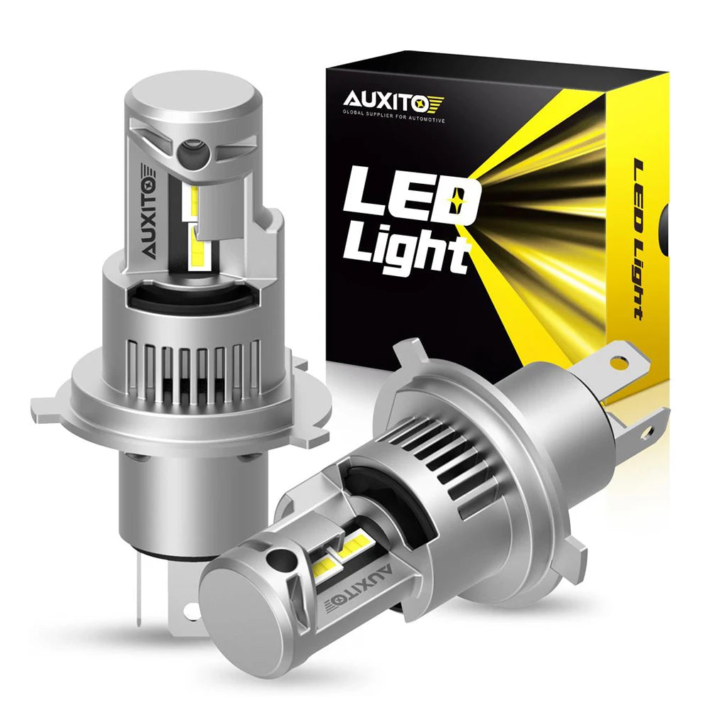 AUXITO 2Pcs 20000LM H4 9003 LED Headlight Bulbs Canbus No Error H4 HB2 LED Hi/Lo Beam 100W Car Head Lamps 6000K White Auto Light