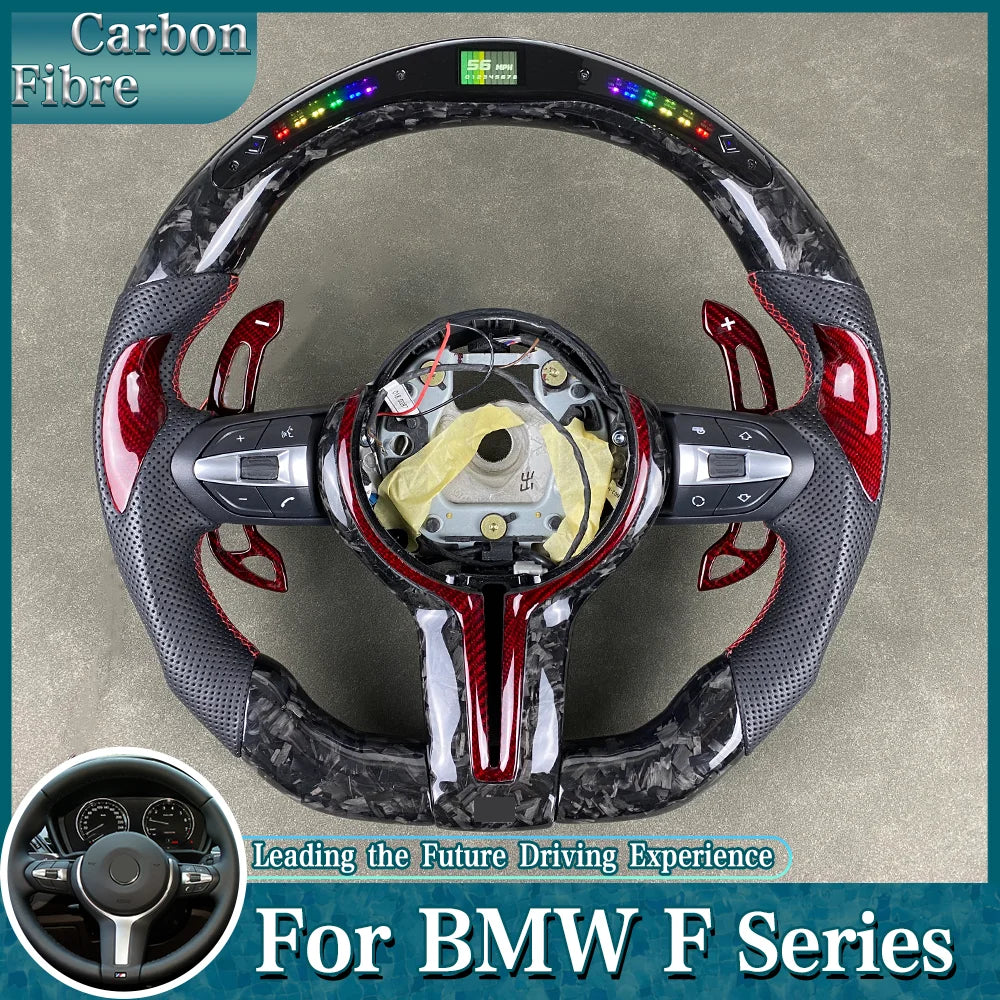 Auto Acesssories For BMW M-Sport F06 F07 F10 F15 F20 F22 F30 F31 F32 F80 M3 M4 M5 X3 X4 Customized LED Carbon Fiber Steer Wheel