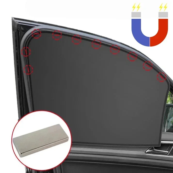 Magnetic Car Window Sunshade Cover Summer UV Protection Car Side Front Rear Window Mesh Curtain Protector Cover Auto Accessories