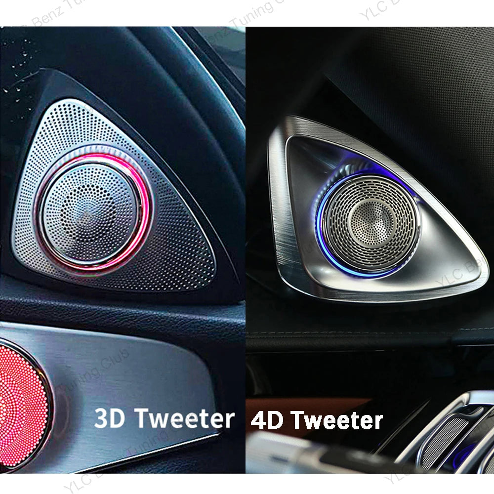 For Mercedes-Benz 4D Speaker E C S W213 W205 W222 W223 4D Rotating Tweeter Speaker Ambient Light