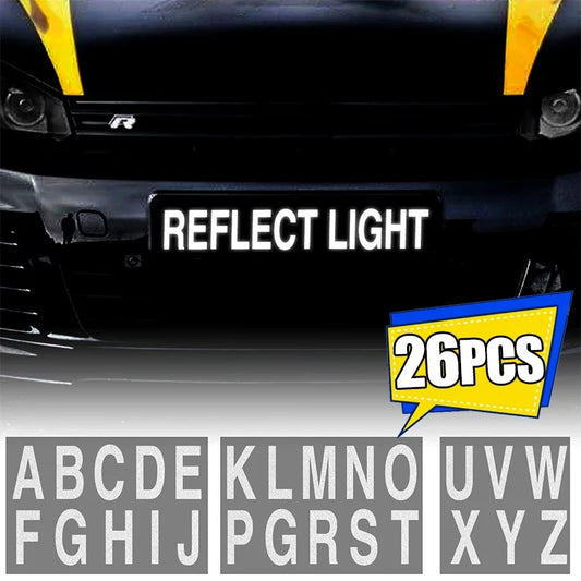 Car License Plate Reflective Letter Waterproof Stickers Auto Reflective Sticker