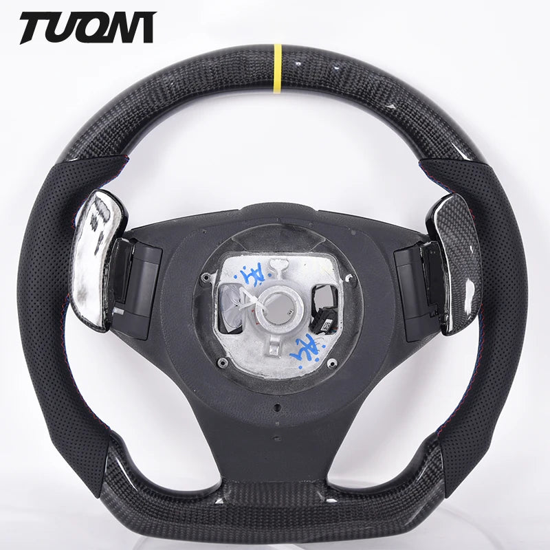 Custom Alcantar Leather Carbon Fiber Led Steering Wheel For Bmw E60 E63 M5 M6 Racing Wheel Convertible