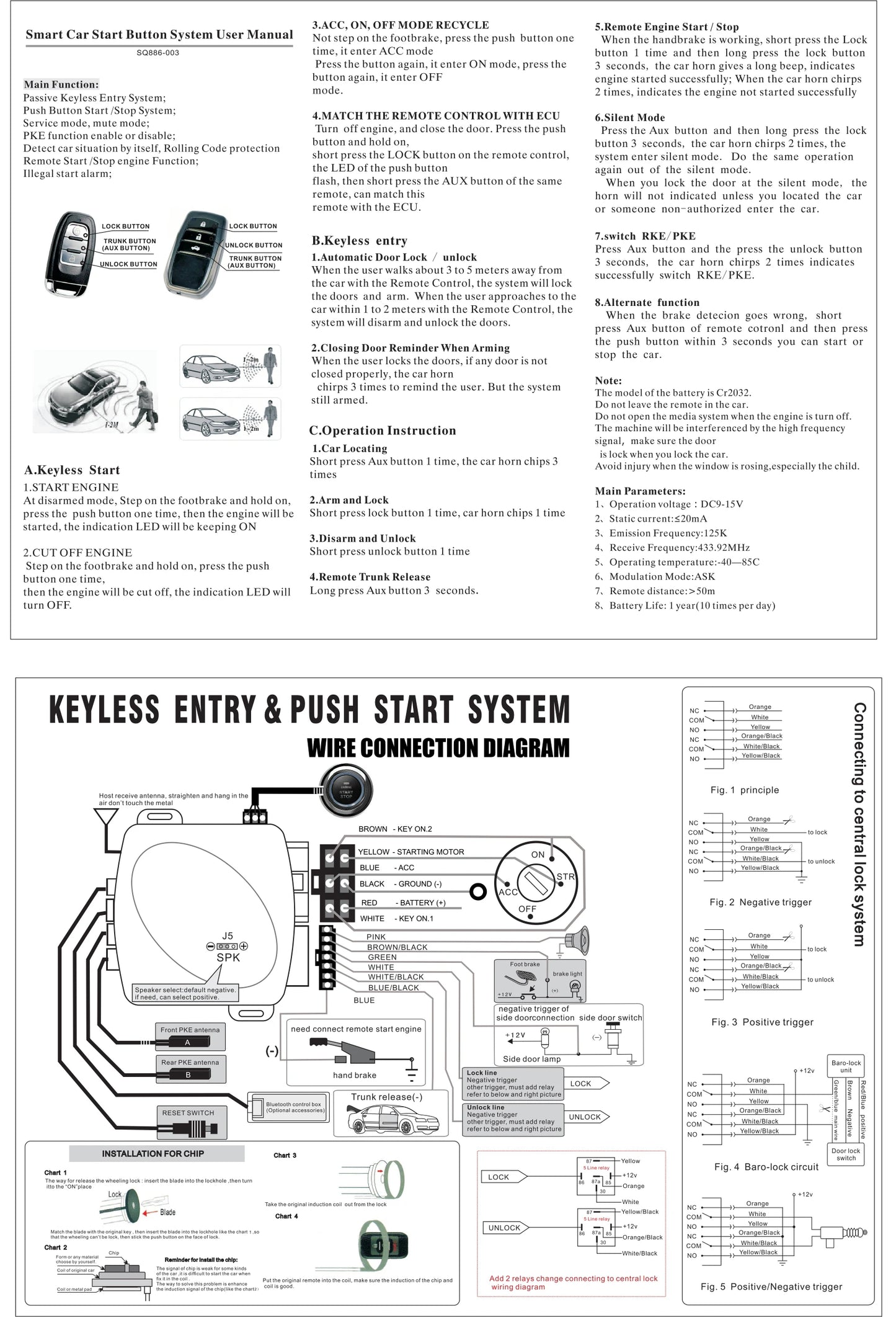 Mobile Phone Remote Control Start Car Autostart Engine One Button Start Stop System Automatic Engine starter Central Locking