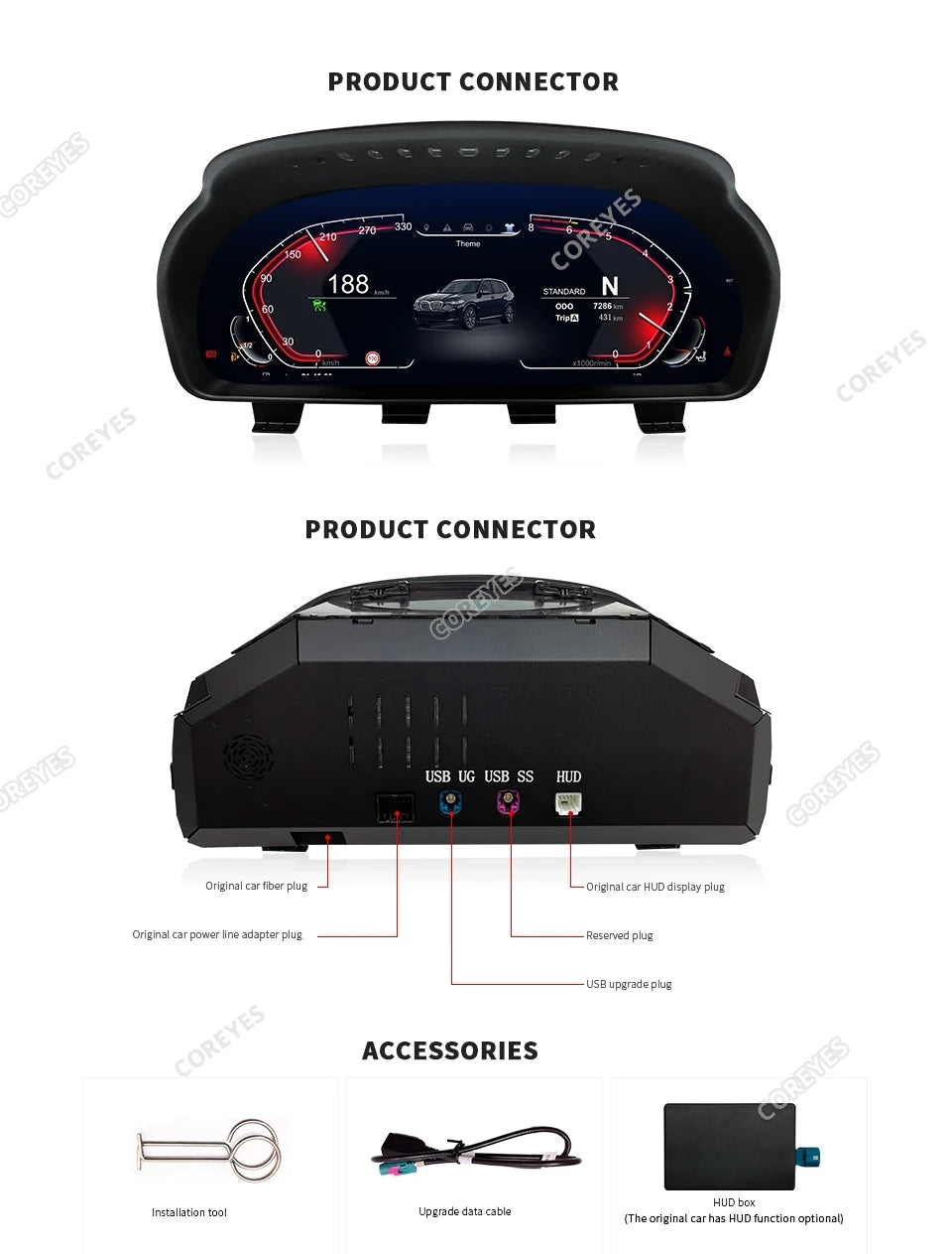 12.3'' Digital Instrument Cluster for BMW 6 Series F06/F12/F13 CIC NBT Linux System Speedometer Car Dashboard 2011-2017