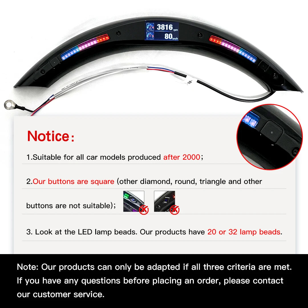 Steering Wheel Led Display Kit for 2000 Years After All Car Intelligent Driving Data Screen OHC Led Steering Wheel Kit