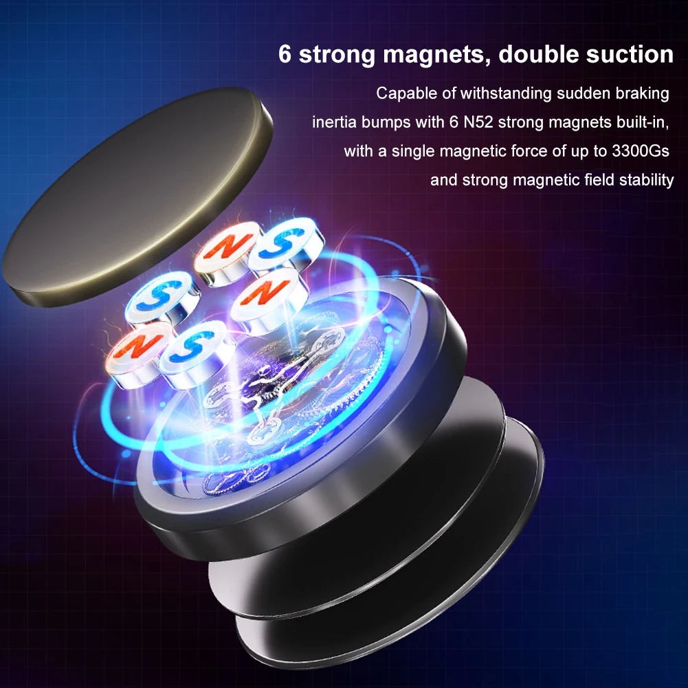 Magnetic Steering Wheel Phone Holder For MagSafe 360° Rotation Aluminum Gravity Phone GPS Hand-free Mount for Car Truck