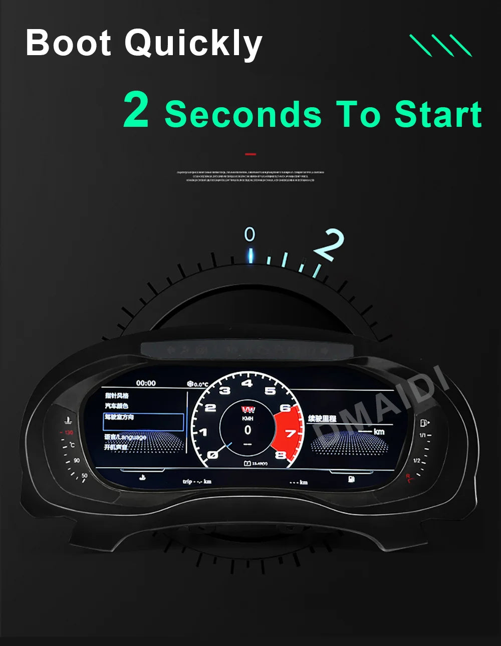 Digital Dashboard For VW Golf 6 6R 6GTI Virtual Instrument Panel Cluster CockPit Gauge LCD Speedometer