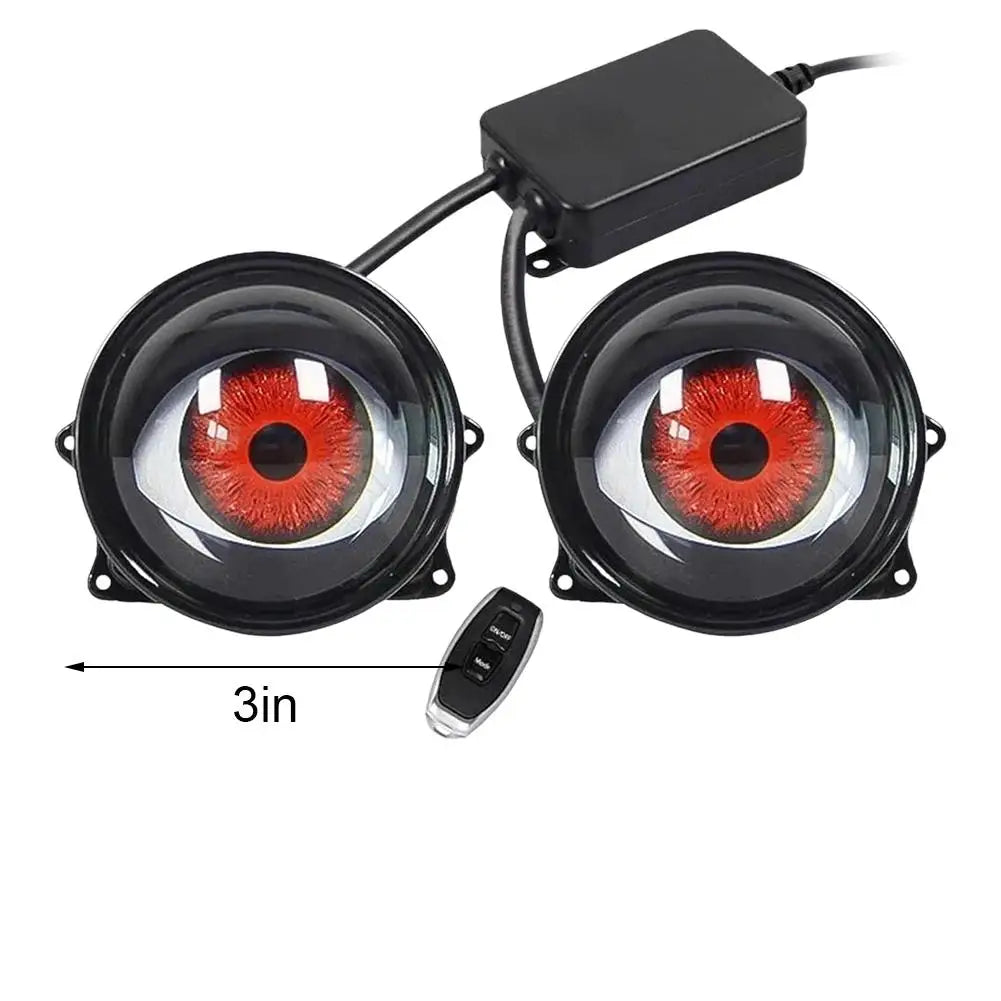 Car Devil  Eye LED Headlight 6 Low Light Modes Control The Atmosphere In The Car Universal Motorcycle Lens Headlight