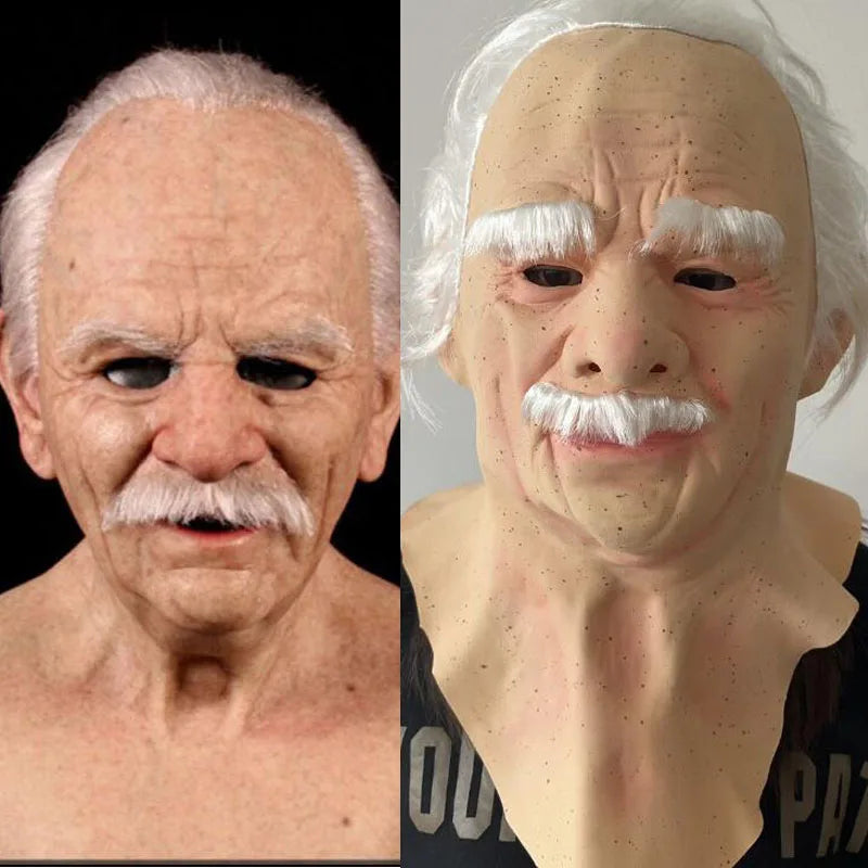 1pcs/lot Halloween Decorations Latex Grandfather Mask Old Man Heargear For Adult Party Cosplay