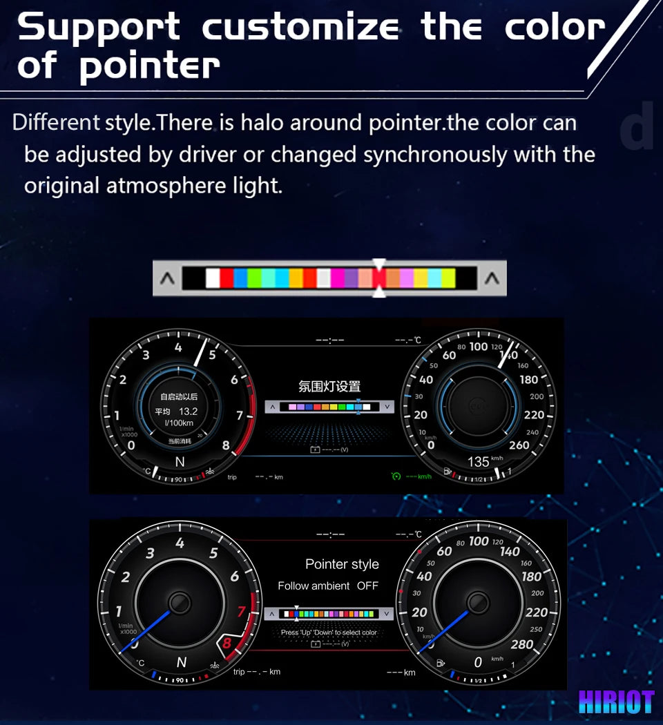 Digital Instrument Gauge Cluster For VW Golf 7 MK7 MK6 Passat B7 B8 CC Tiguan Jetta Scirocco T6 LCD Dashboard Panel Speedometer