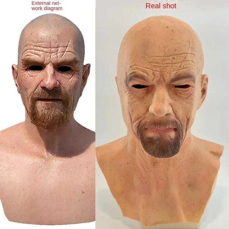 New Old Man Grandpa Grandma Mask Old Man Head Mask Party Offering Scary Cosplay Props Mask Terror Cosplay Funny Prop Latex Masks