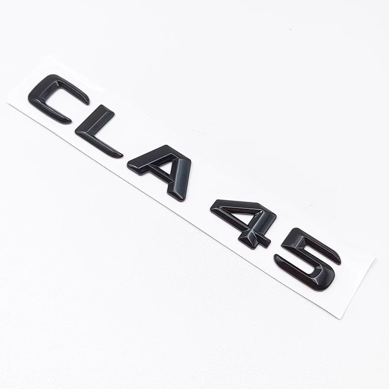 3D ABS Black CLA45 Logo TURBO 4MATIC Badge Car Rear Star Sticker Trunk AMG Emblem For Mercedes Benz CLA 45 AMG W117 Accessories