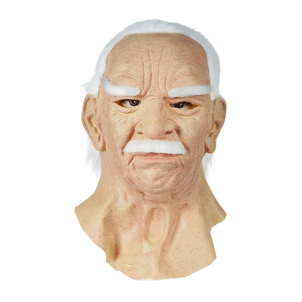 Woman Man Mask full Head Face Realistic Silicone Grandpa Grandma Mask Simulation Supplies Halloween Party Cosplay Props