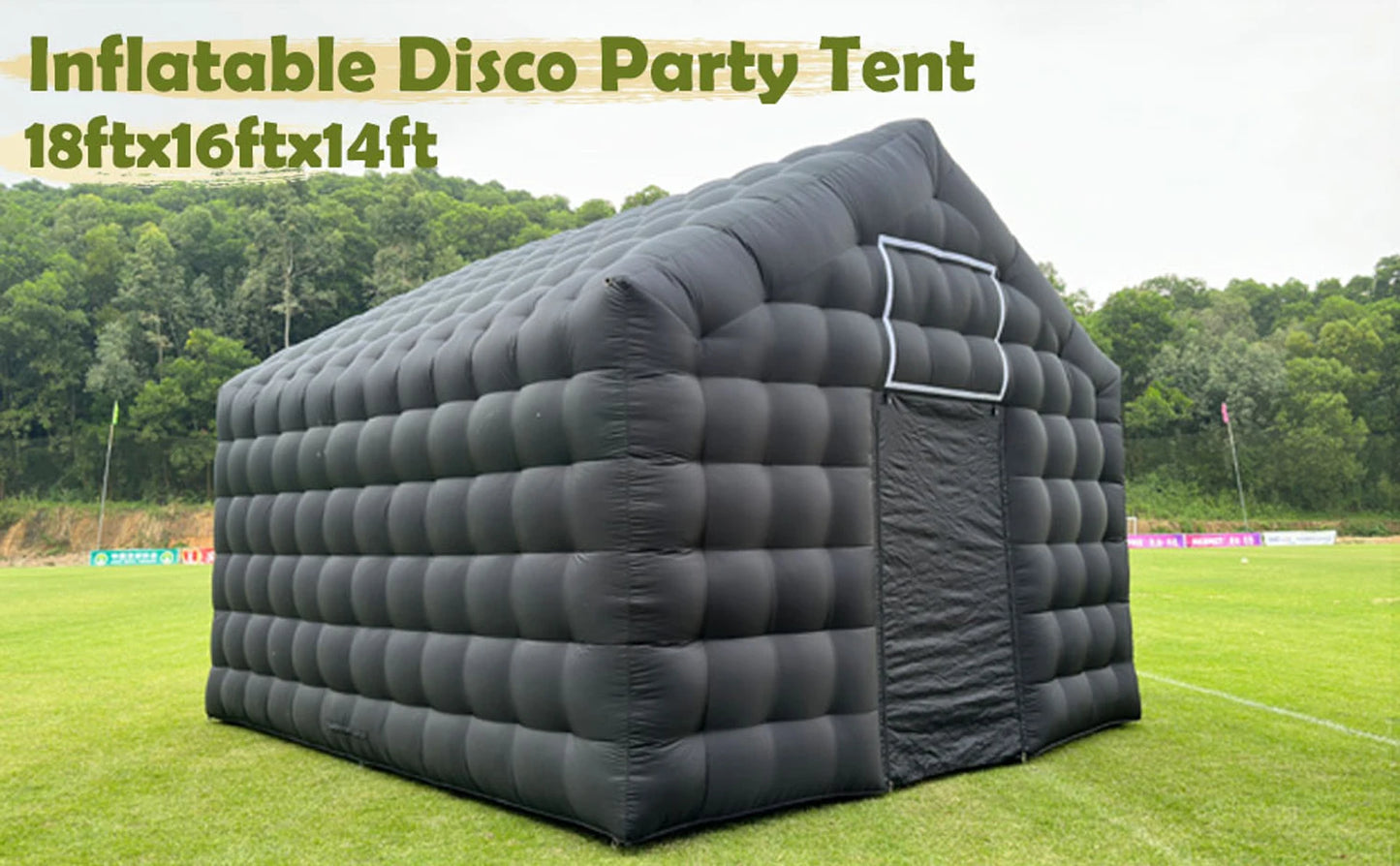 Outdoor Inflatable Night Club Party House Black Inflatable Cube Tent Large Mobile Nightclub Portable Disco Pavilion For Event