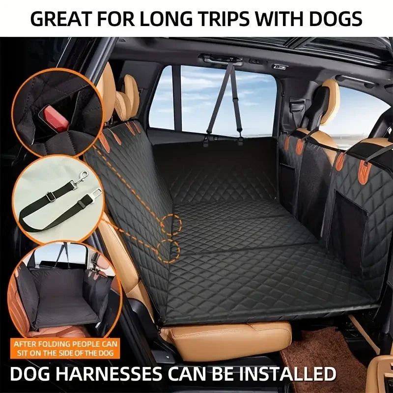 Ultimate Waterproof Dog Car Seat Cover - Scratch-Proof Hammock with Mesh Window - Secure Anti-Slip Design for Cars, SUVs & Truck