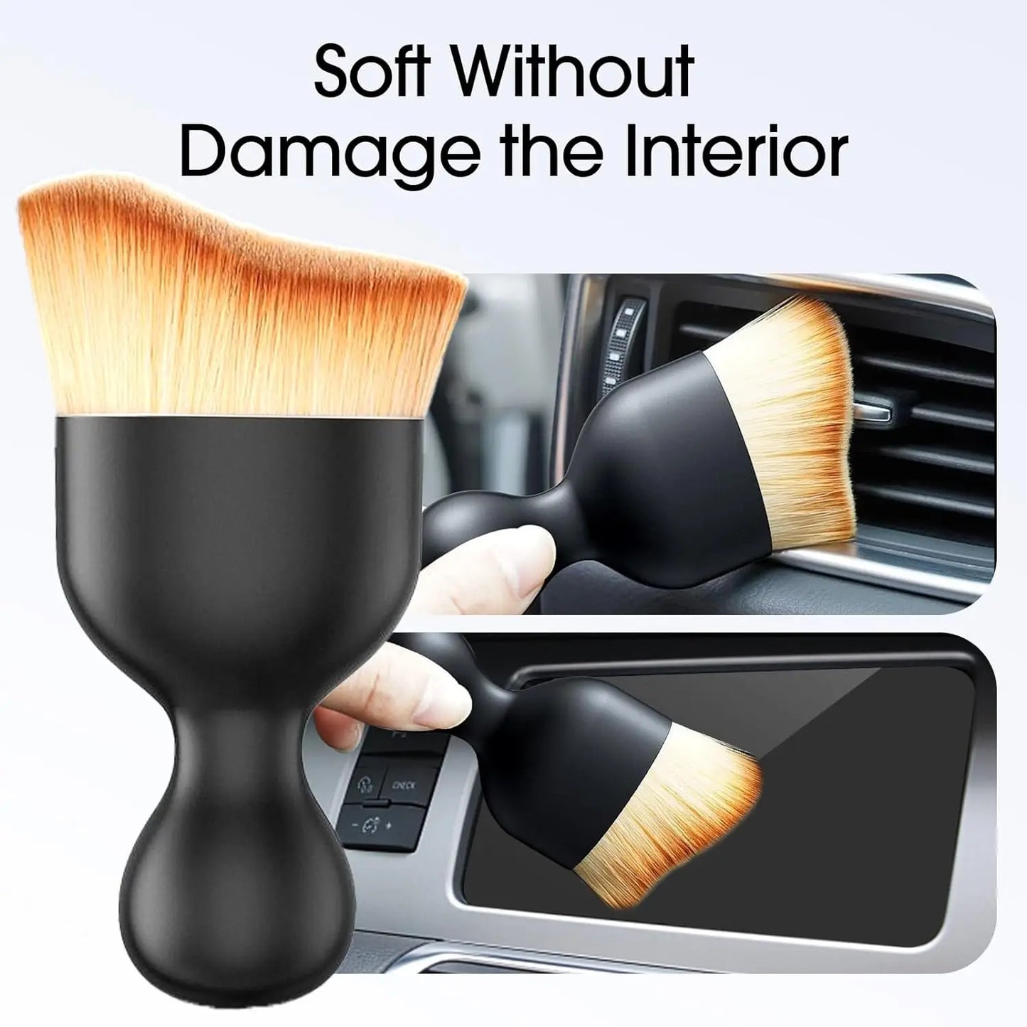 Car Interior Cleaning Brush Keyboard Air Conditioner Camera Thick Soft Fur Clean Brushes with Cover Crevice Dust Detailing Tools