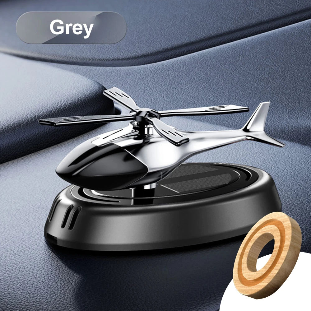 Solar Fragrance Car Air Freshener Helicopter Solar Power Rotating Propeller Aroma Diffuser Auto Interior Decoration Aromatherapy