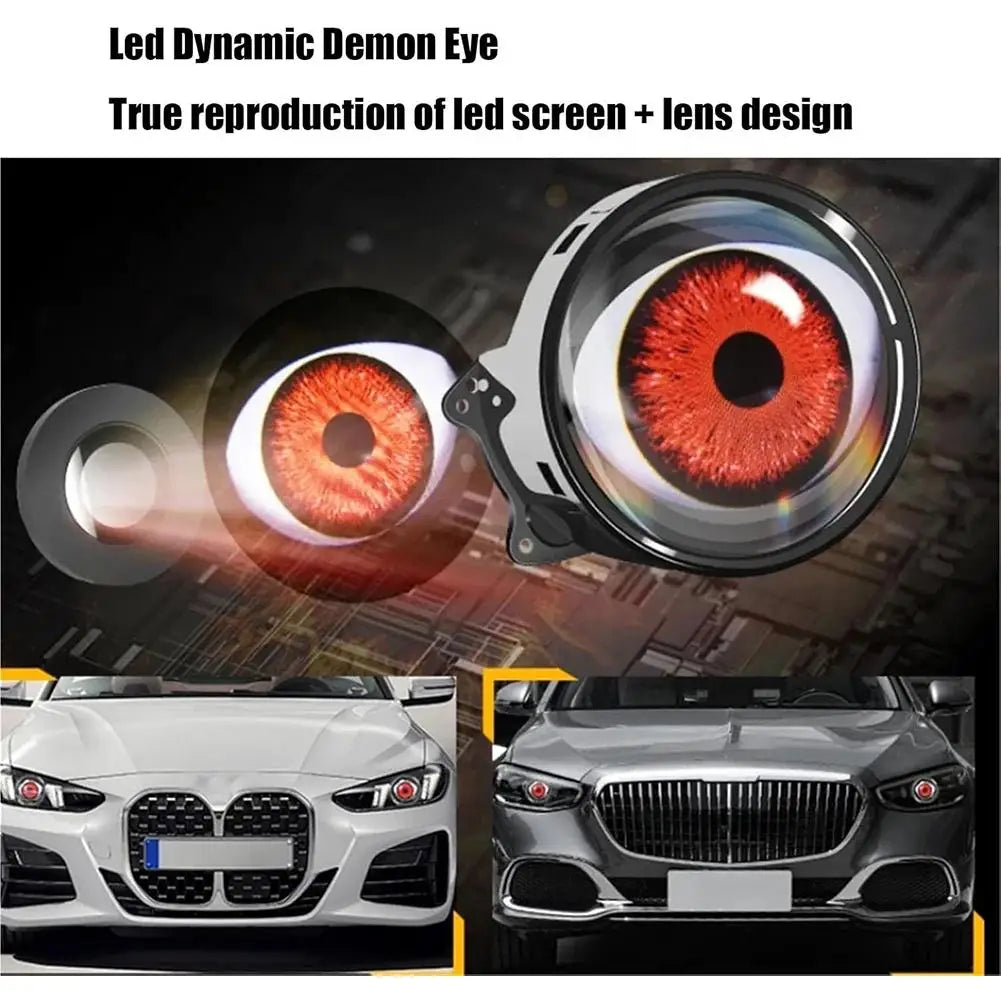 Car Devil  Eye LED Headlight 6 Low Light Modes Control The Atmosphere In The Car Universal Motorcycle Lens Headlight