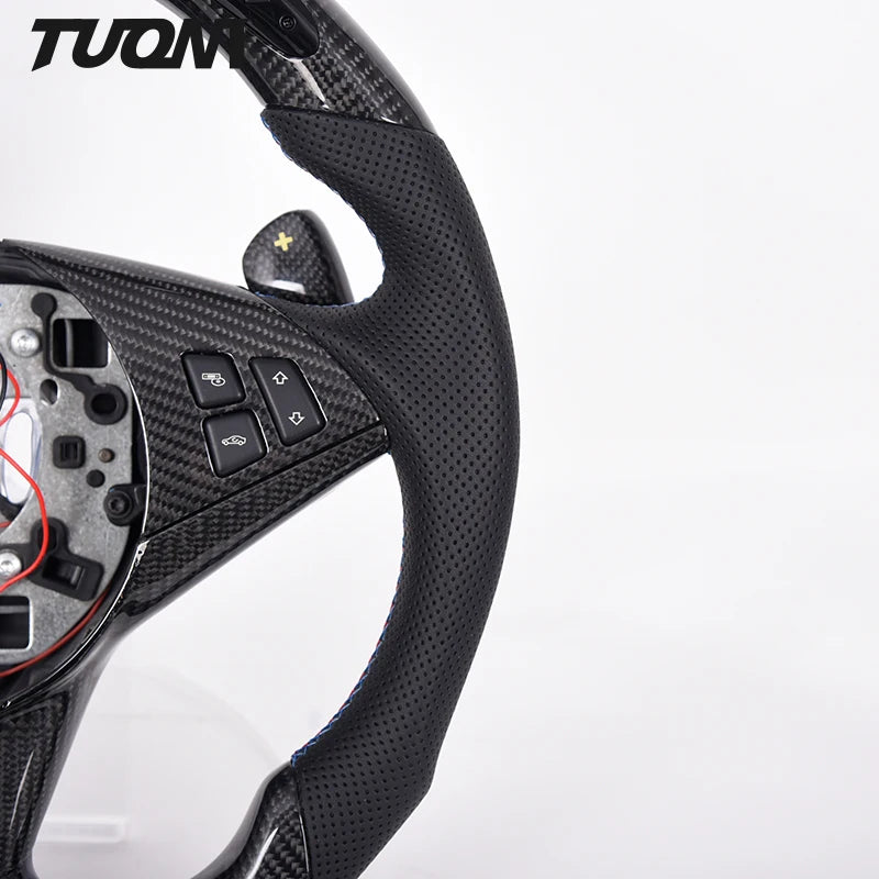 Custom Alcantar Leather Carbon Fiber Led Steering Wheel For Bmw E60 E63 M5 M6 Racing Wheel Convertible