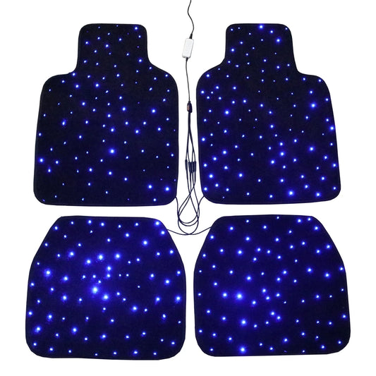 Fiber Optic Twinkle Stars Car Mats Star light LED Rugs With APP Remote Control 4PCS/Set For Car Decoration Souvenir