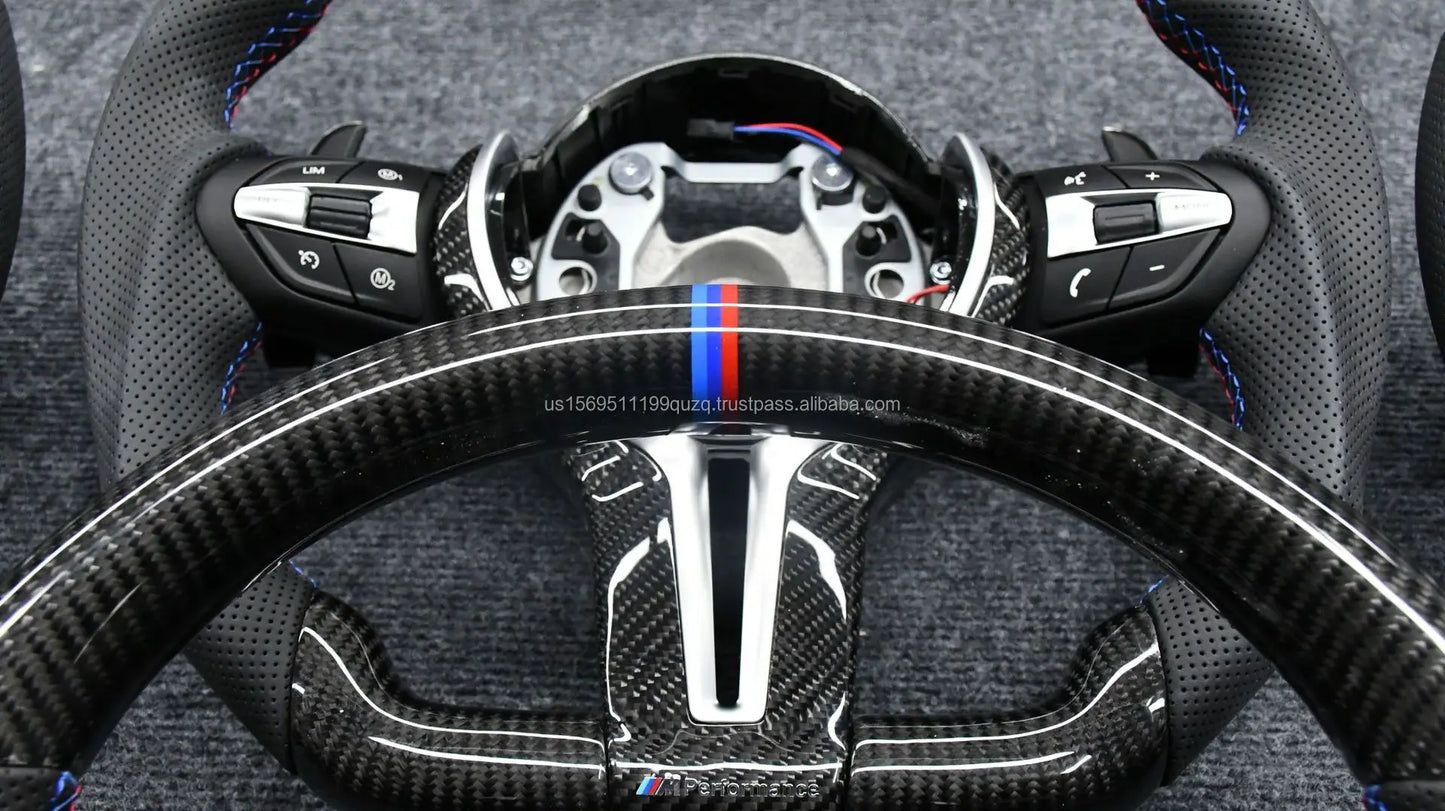 M1 M2 M3 M4 M5 F10 F20 F22 F30 F32 F36 F40 F90 E90 E91 E70 Custom BMW F30 LED Steering Wheel Carbon Fiber Forged For BMW