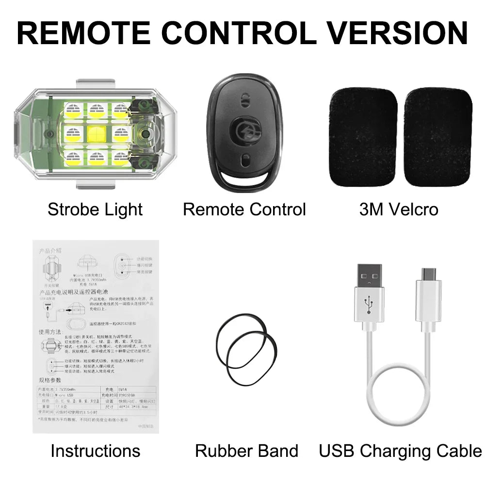 Car Strobe Waterproof Wireless Remote Control Motorcycle Anti-collision Warning Led Lamp