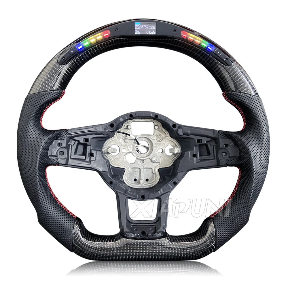 Steering Wheel Golf 7 MK7 Mk7.5 GTI Scirocco Polo GTS R Line 2014-2017 Forge Carbon Fiber Customized LED RPM Racing Wheel