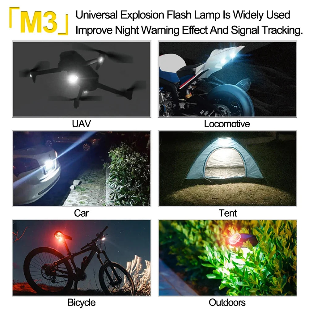 Car Strobe Waterproof Wireless Remote Control Motorcycle Anti-collision Warning Led Lamp