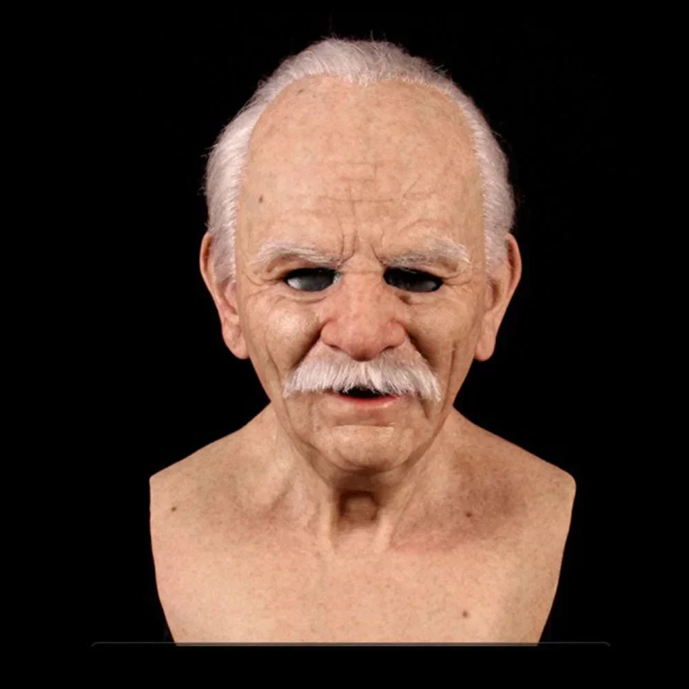 New Old Man Grandpa Grandma Mask Old Man Head Mask Party Offering Scary Cosplay Props Mask Terror Cosplay Funny Prop Latex Masks