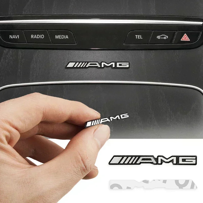 1pcs Letter Emblem Badge for Mercedes Benz AMG Interior Center Console Fob Logo Car Styling Accessory 3D Sticker for C GLK GLA