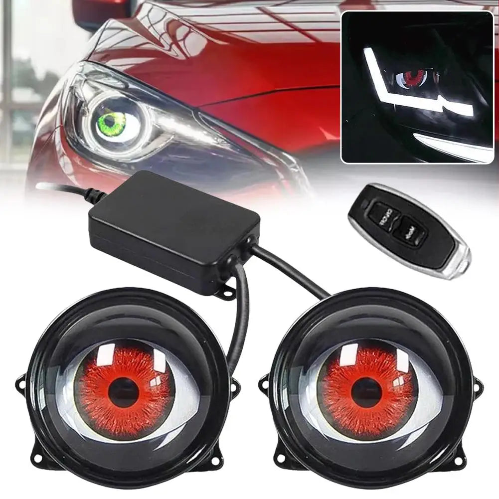 Car Devil  Eye LED Headlight 6 Low Light Modes Control The Atmosphere In The Car Universal Motorcycle Lens Headlight