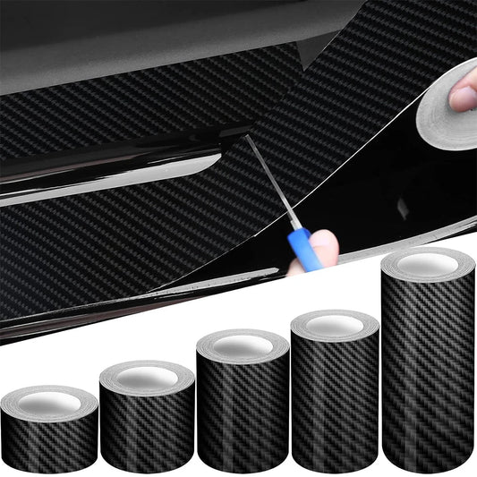 3D Nano Carbon Fiber Car Tape Black Car Door Edge Guards Side Mirror Anti-Scratch Collision Strip Waterproof Protector Film Tape