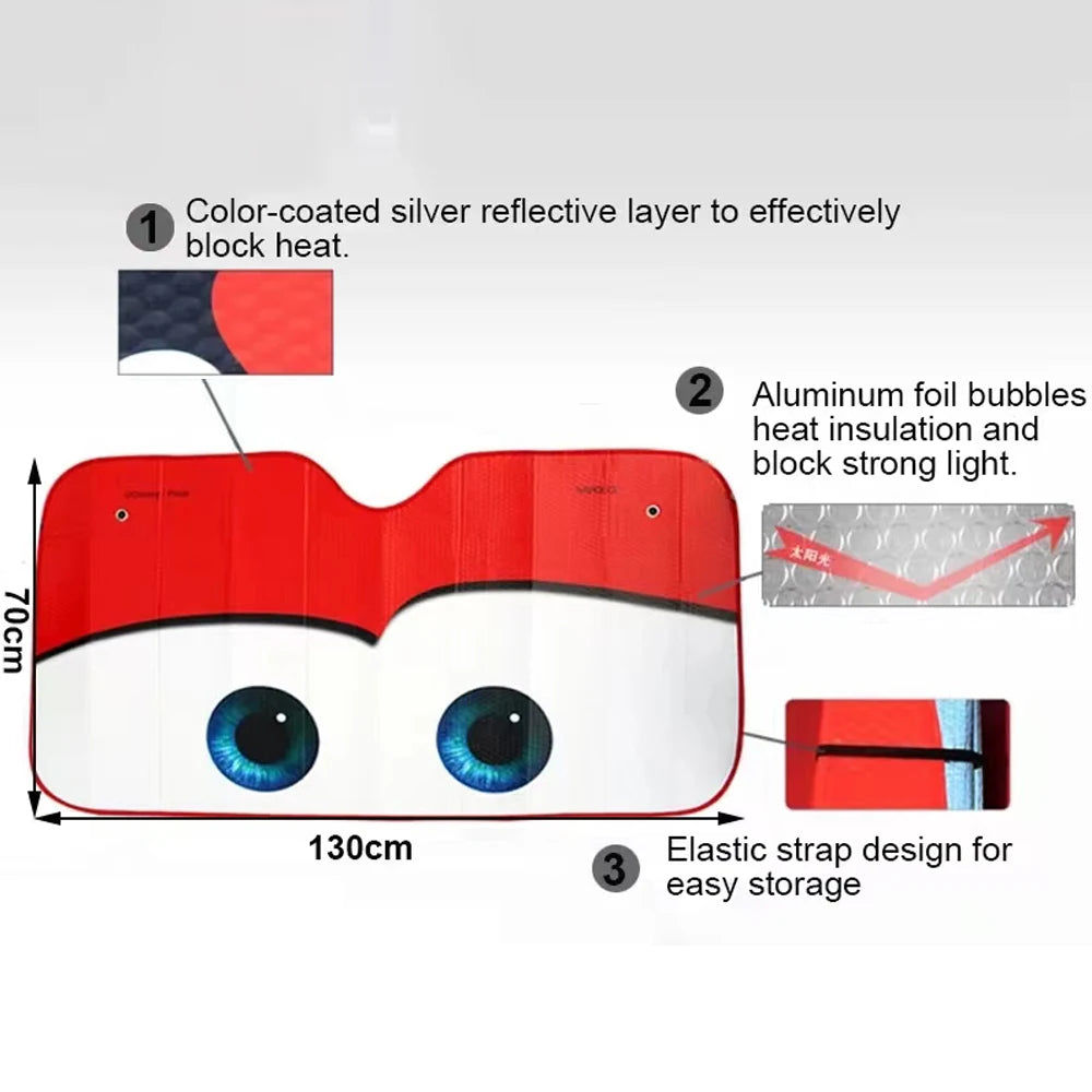 Car Solar Protection 4 Colors Eyes Heated Windshield Sunshade Car Window Windscreen Cover Sun Shade Auto Sun Visor Car-covers