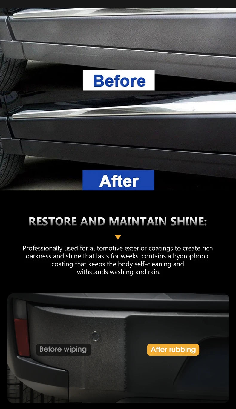 Plastic Restore Revitalizer Plastic Renovator Longlasting Coating For Car Rubbers Refurbish Clean Gloss Black Shine HGKJ 24