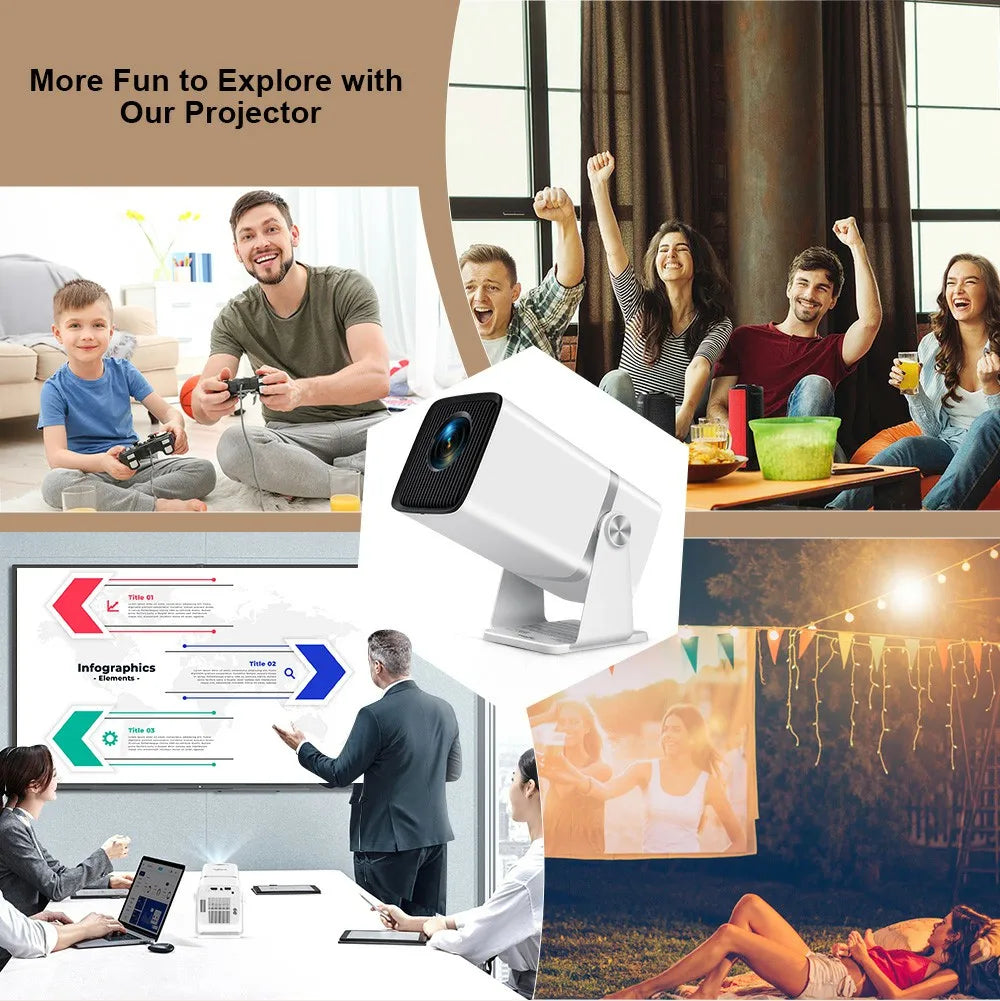 ThundeaL 4K Full HD Projector FHD TD80W Android WiFi 3D Home Theater TD80 Portable Beam Projector Meeting Video Movie PK HY320