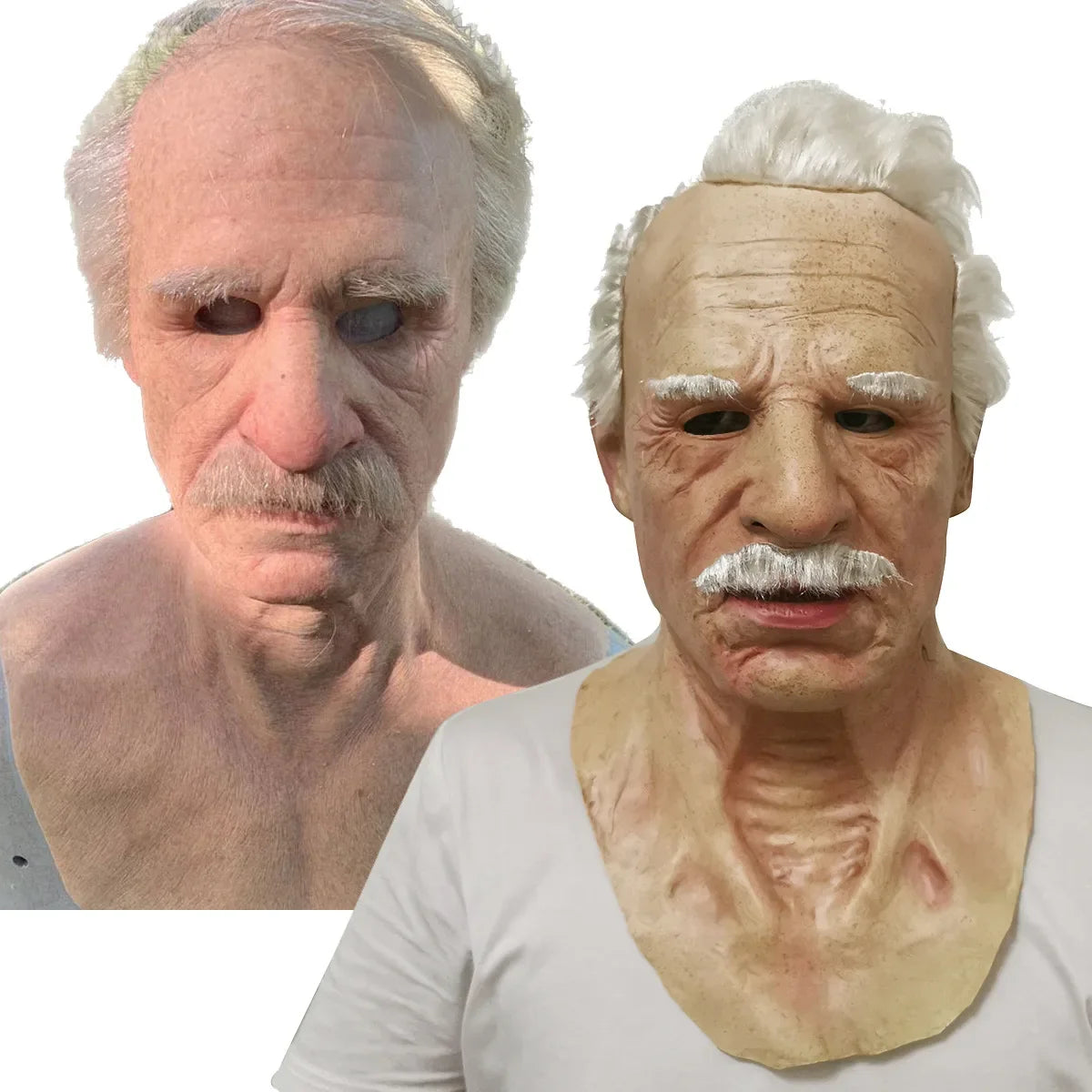 New Old Man Grandpa Grandma Mask Old Man Head Mask Party Offering Scary Cosplay Props Mask Terror Cosplay Funny Prop Latex Masks