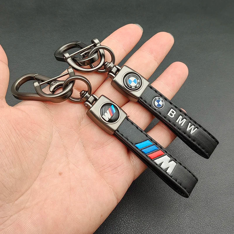 2024 Leather Metal Logo Key Chain Luxury Car Keychain For BMW E46 E90 E39 E60 E36 E30 E61 E91 E92 E87 F10 F20 F30 Accessories