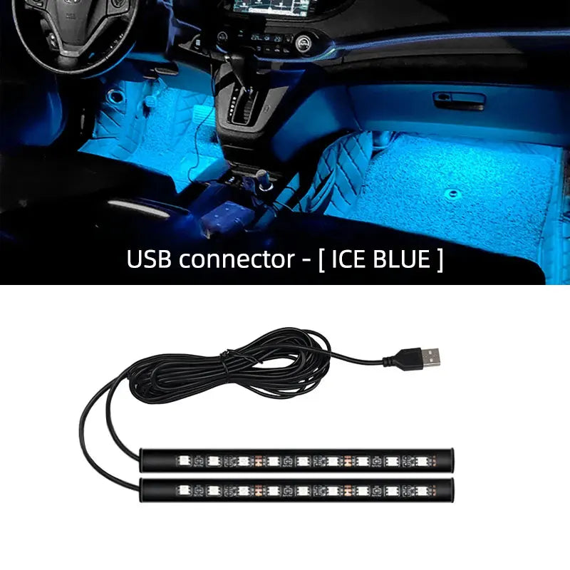 New LED Car Interior Ambient Foot Strip Light Kit Backlight 5V USB Auto Decorative Atmosphere Neon Lamp Vehicle Accessories