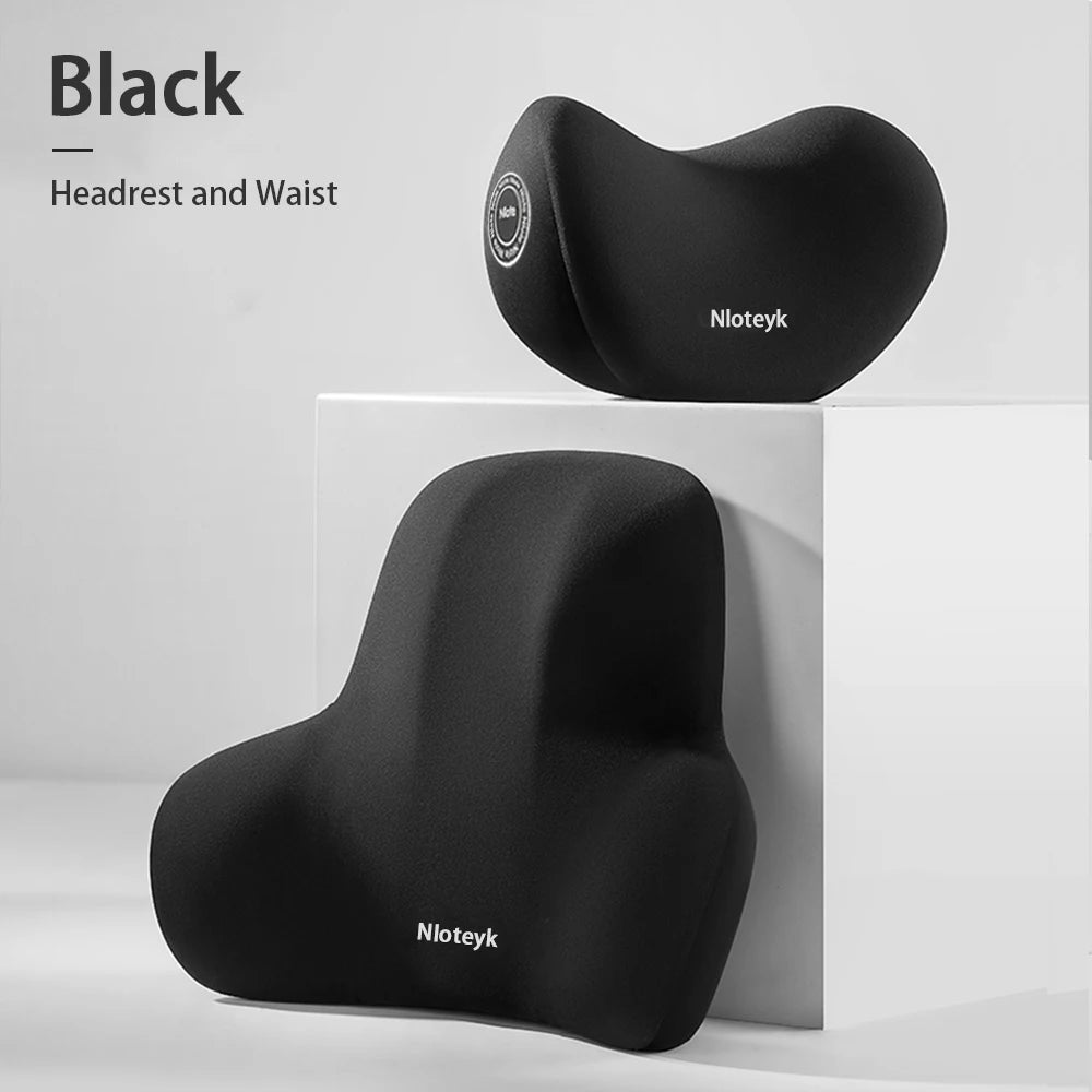 Memory Foam Car Neck Pillow Protective Lumbar Back Support Breathable Car Headrest Cushion Relieve Stress Car Seat Pillow