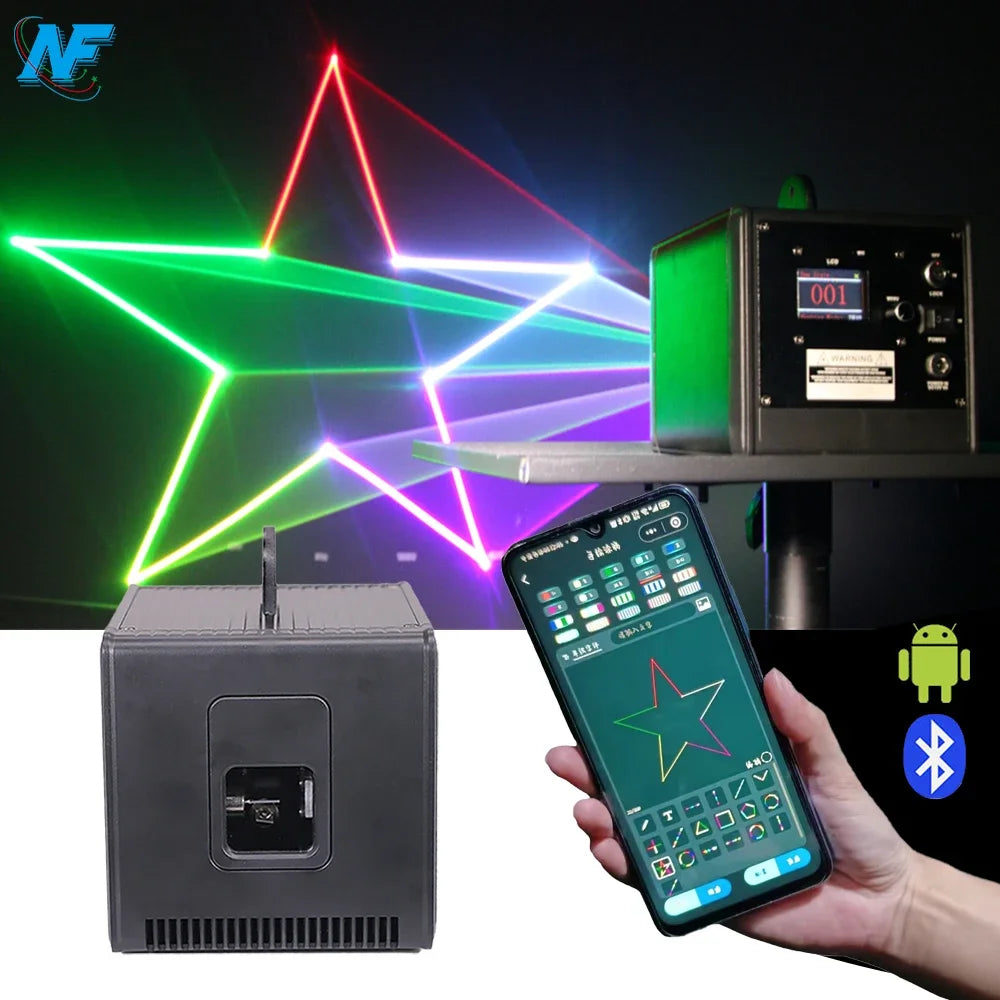 NF Laser 3W 4W LaserCube Plug and Play Battery Powered APP Control RGB Animation Text Laser Light Projector