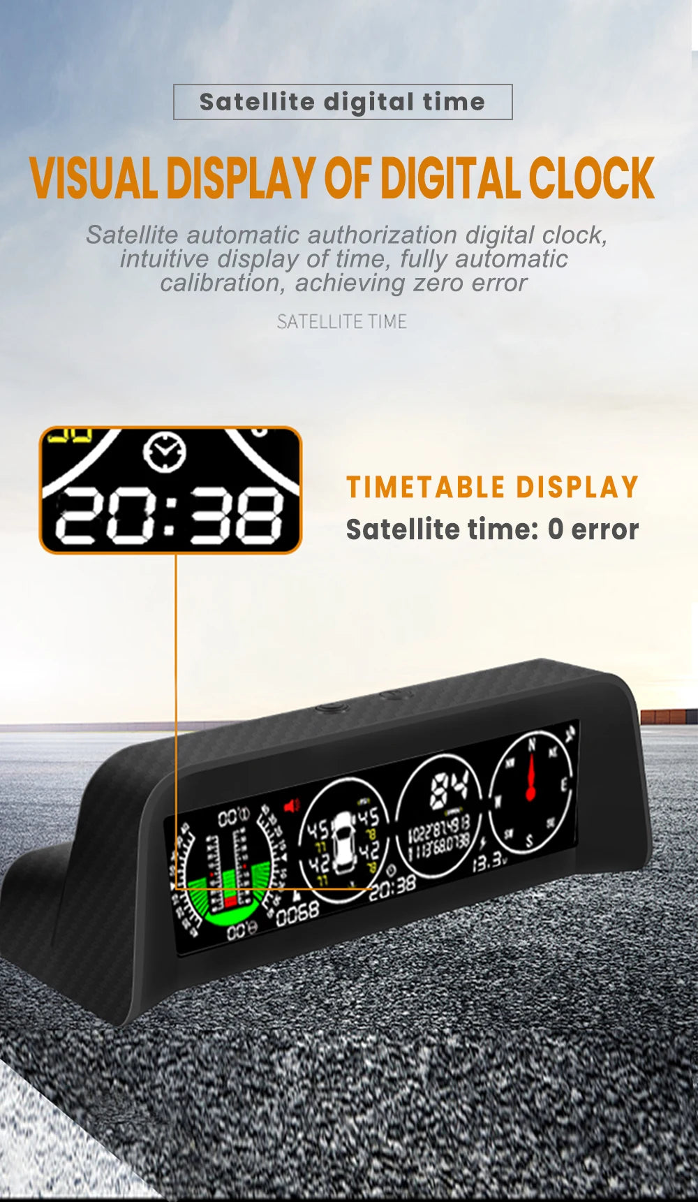 2023 New X91 TPMS Smart Slope Meter 4 in 1 GPS TPMS Tire Monitor Inclinometer Gague Tire temperature Overspeed reminder