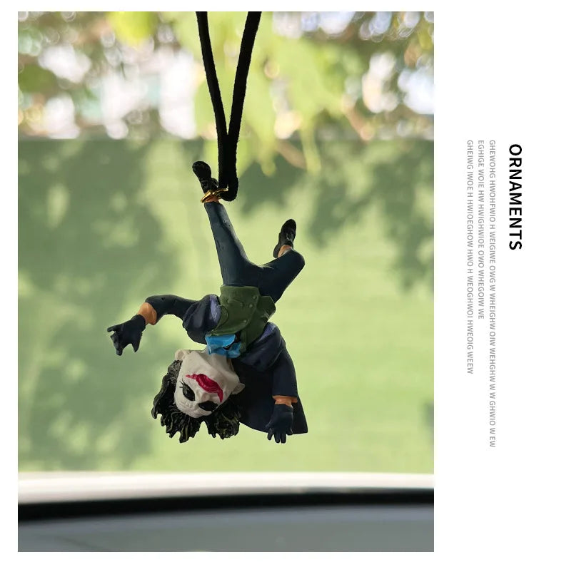 Joker Car Resin Pendant Creative Car Rearview Mirror Cowhide Lrope Cartoon Pendant Christmas Gift 2024 New Product