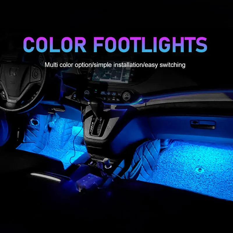 New LED Car Interior Ambient Foot Strip Light Kit Backlight 5V USB Auto Decorative Atmosphere Neon Lamp Vehicle Accessories