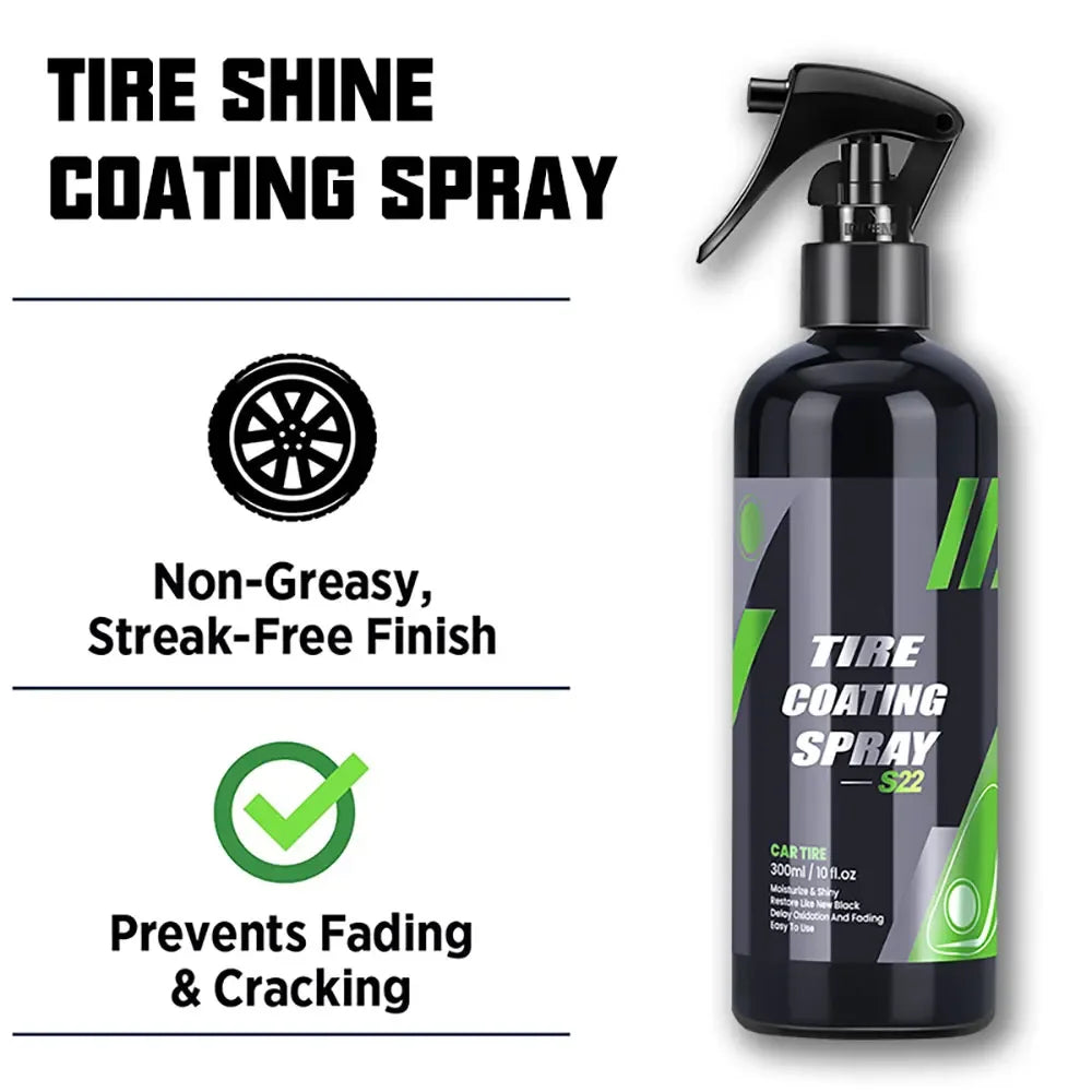 S22 Black Car Tire Blackening Ceramic Coating Spray Liquid Refurbishing Agent Auto Washing  Accessories Spraying Wax Clean