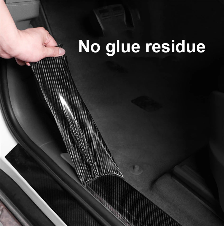 3D Nano Carbon Fiber Car Tape Black Car Door Edge Guards Side Mirror Anti-Scratch Collision Strip Waterproof Protector Film Tape